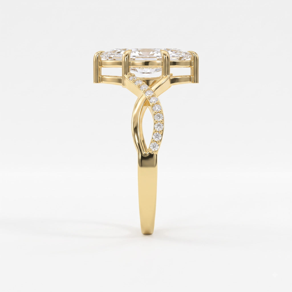 Aurelia Marquise Cut Infinity Design Side Stone Engagement Ring