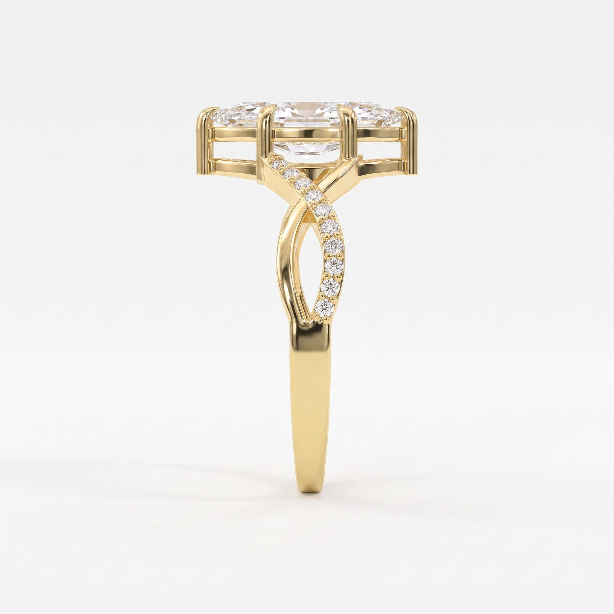Aurelia Marquise Cut Infinity Design Side Stone Engagement Ring