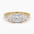 Regal Élan Princess-Cut Diamond Side Stone Ring