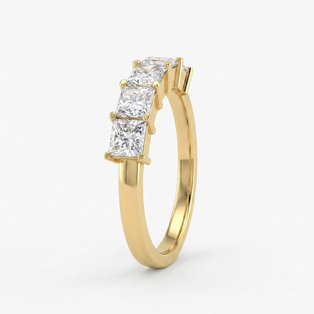Modern Princess Cut Diamond Eternity Ring