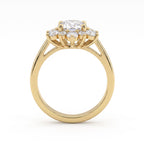 Luminous Floral Round Diamond Halo Ring