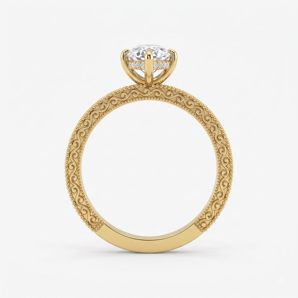 Celestine Marquise Diamond Heirloom Hidden Halo Ring
