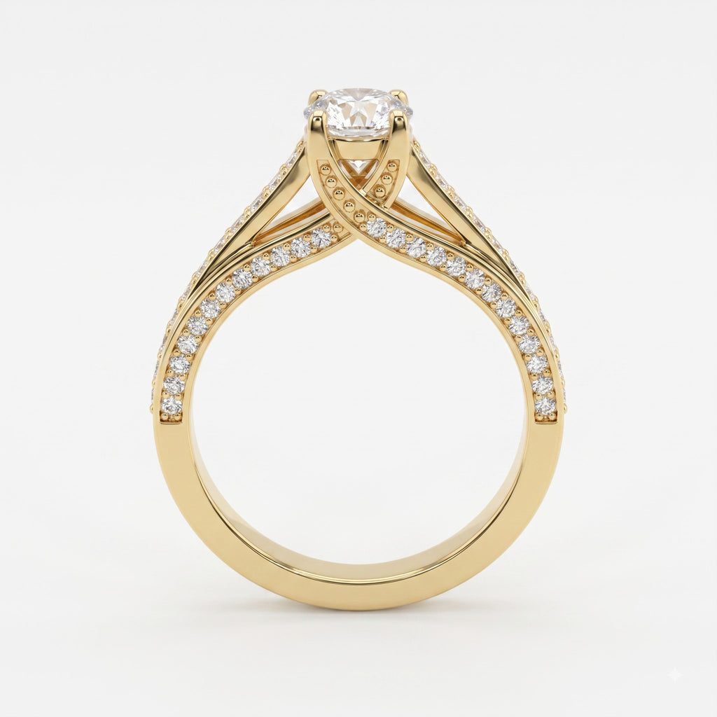 Lumière Grace Round Diamond Hidden halo Ring