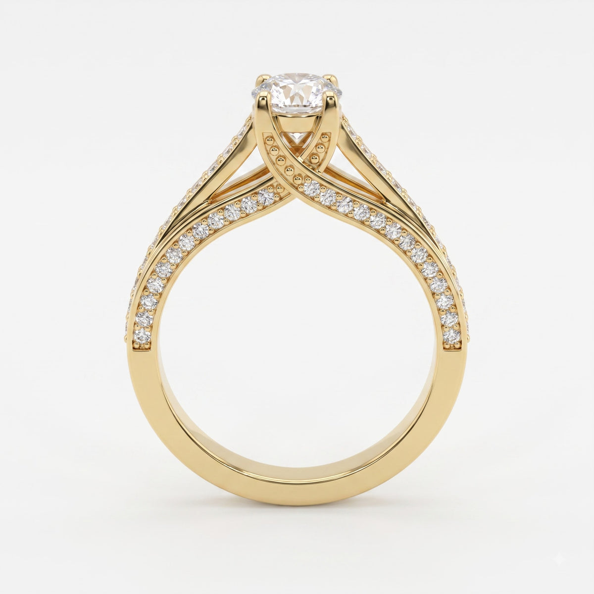 Lumière Grace Round Diamond Hidden halo Ring