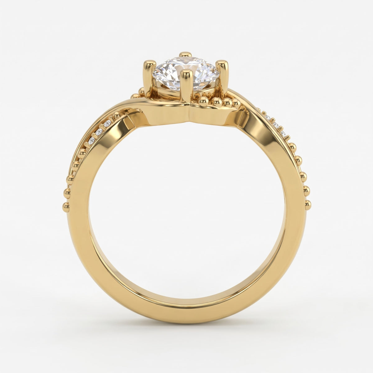 Eternal Elegance Round Diamond Infinity Side Stone Ring