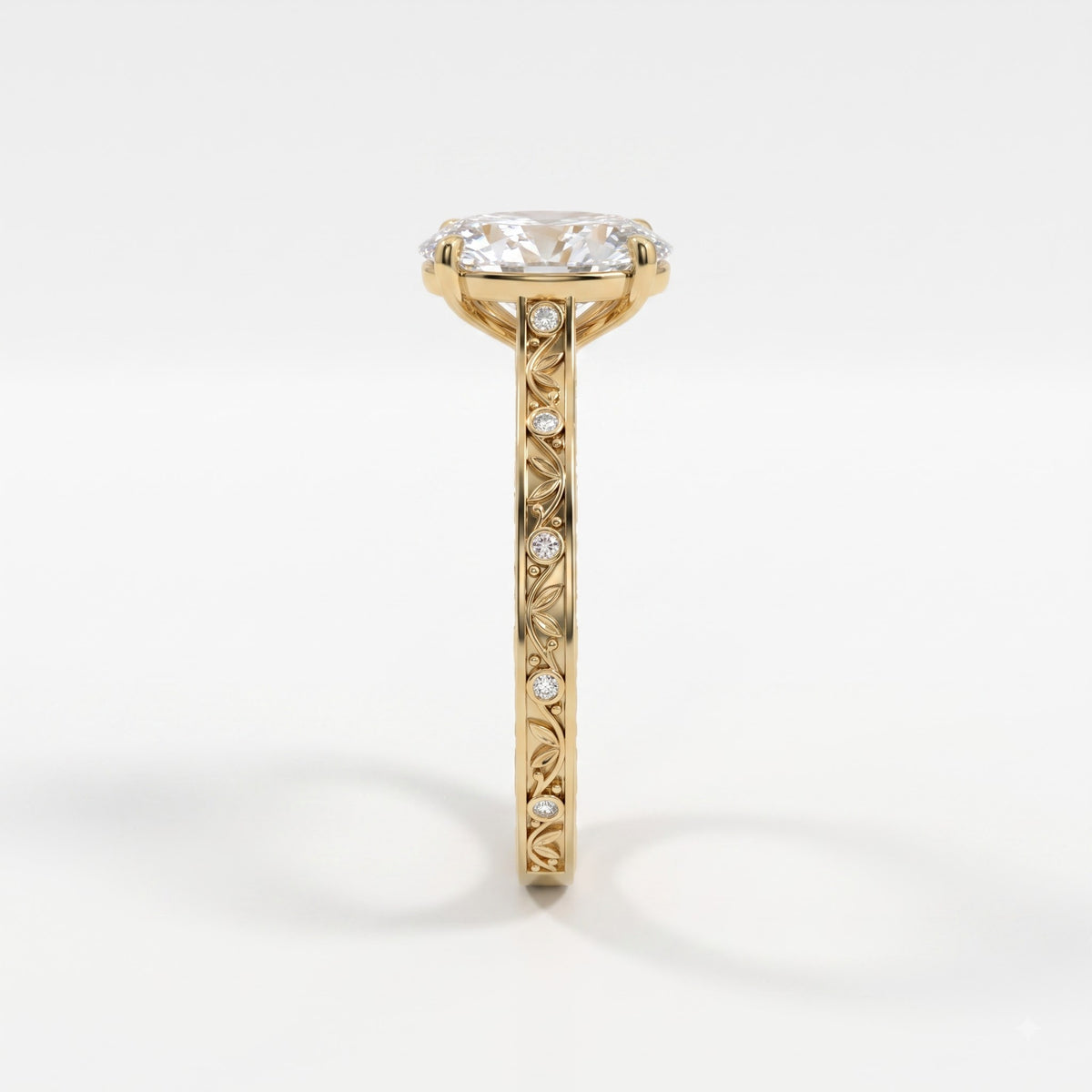 Aurelia Élan Oval Diamond Filigree Vintage Ring