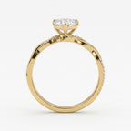 Aurelia Heart Cut Diamond Twisted Side Stone Ring