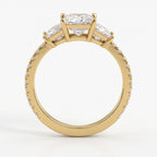 Regal Élan Princess-Cut Diamond Side Stone Ring