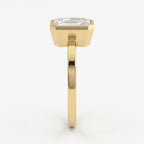 Modern Statement Emerald Diamond Bezel Setting Ring