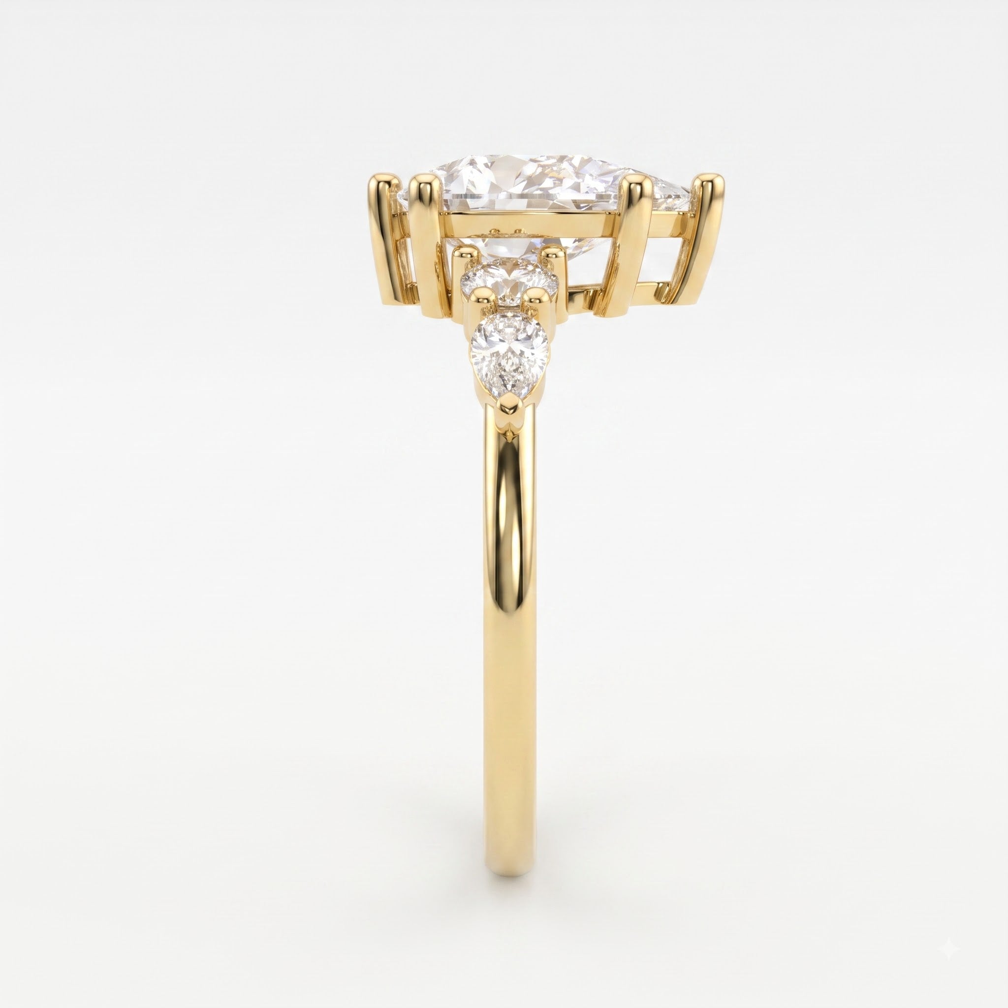 The Élan Pear Diamond Statement Five Stone Engagement Ring