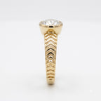 Modern Geometric Statement Solitaire Ring