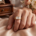 Elegance Statement Emerald-cut diamond Side Stone ring