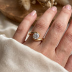 Round brilliant diamond bypass Solitaire ring
