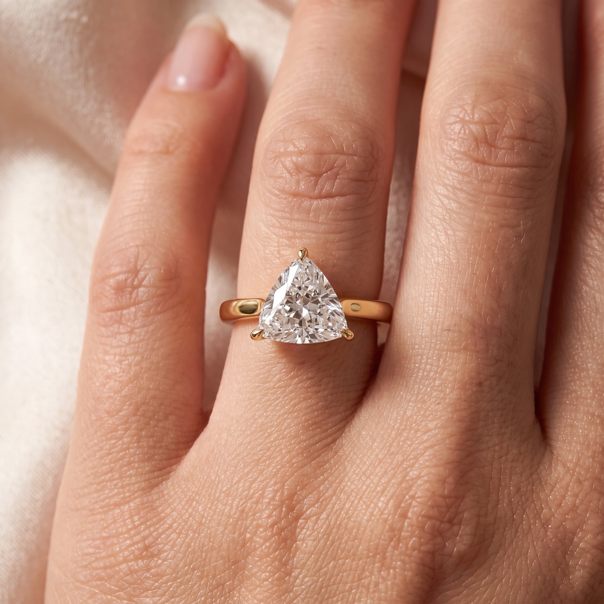Trillion Cut Lab-Grown Diamond Solitaire Engagement Ring