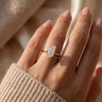 Flame Cut Lab Diamond Solitaire Engagement Ring