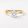 Portuguese Oval Cut Lab Grown Diamond Solitaire Engagement Ring