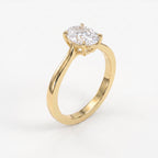 Portuguese Oval Cut Lab Grown Diamond Solitaire Engagement Ring