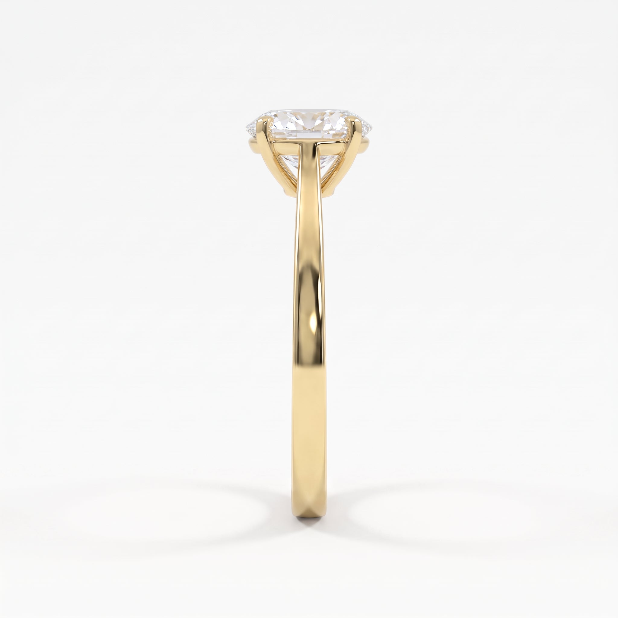 Portuguese Oval Cut Lab Grown Diamond Solitaire Engagement Ring