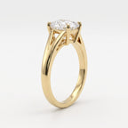 Elongated Long Cushion diamond Solitaire Ring