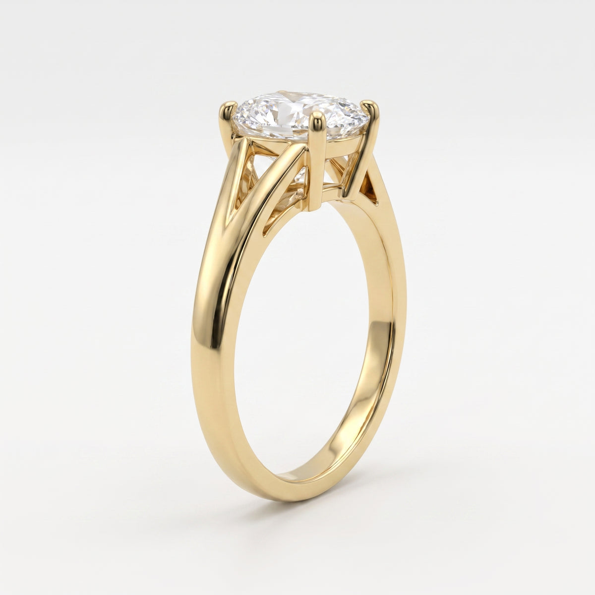 Elongated Long Cushion diamond Solitaire Ring
