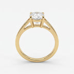 Elongated Long Cushion diamond Solitaire Ring