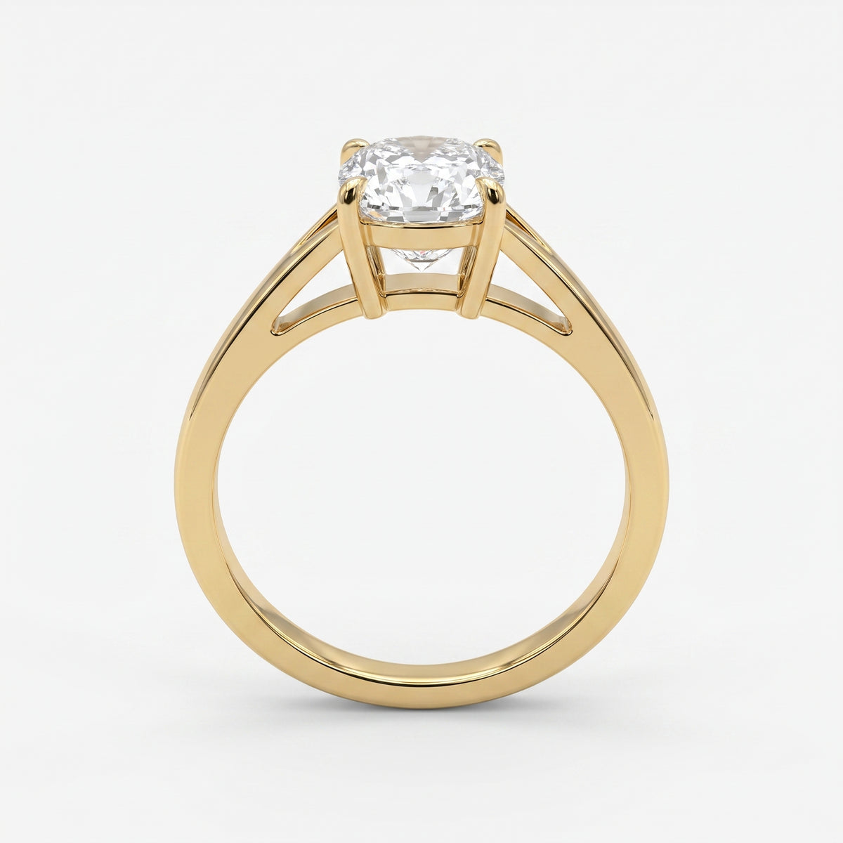 Elongated Long Cushion diamond Solitaire Ring