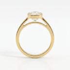Luxury Bezel Set Long Cushion Diamond Solitaire Ring