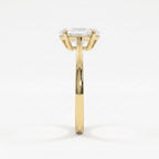 Elongated Hexagon Lab Diamond Solitaire Engagement Ring