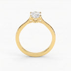 Elongated Hexagon Lab Diamond Solitaire Engagement Ring