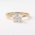 Old Miner Cut Lab Diamond Solitaire Engagement Ring