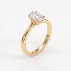 Flame Cut Lab Diamond Solitaire Engagement Ring