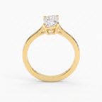 Flame Cut Lab Diamond Solitaire Engagement Ring