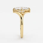 Modern Bypass Marquise  Side Stone Engagement Ring