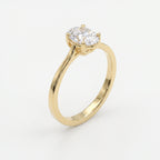 Classic Oval Shape Diamond  Solitaire Engagement Ring