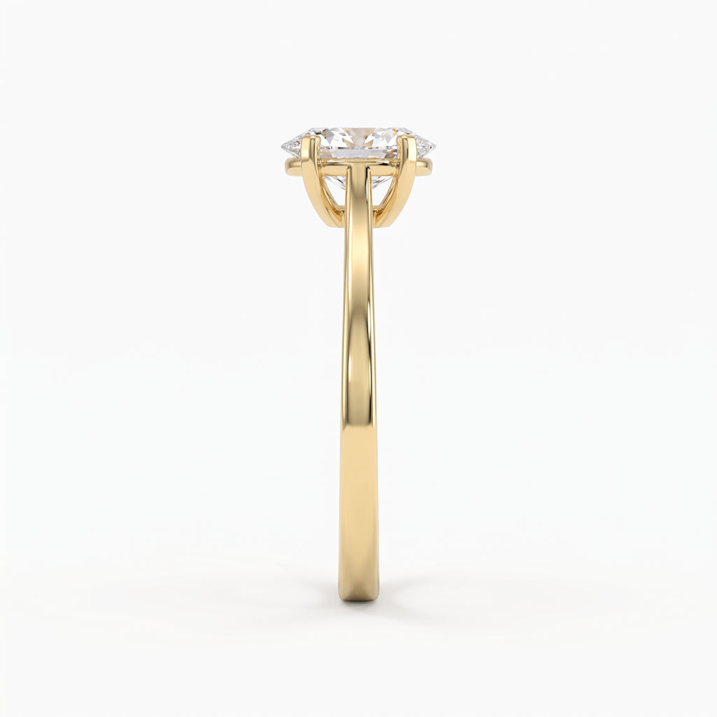 Classic Oval Shape Diamond  Solitaire Engagement Ring