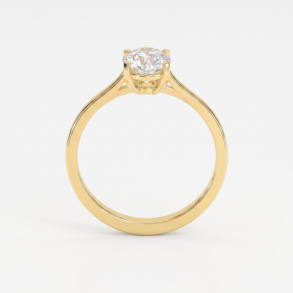 Classic Oval Shape Diamond  Solitaire Engagement Ring