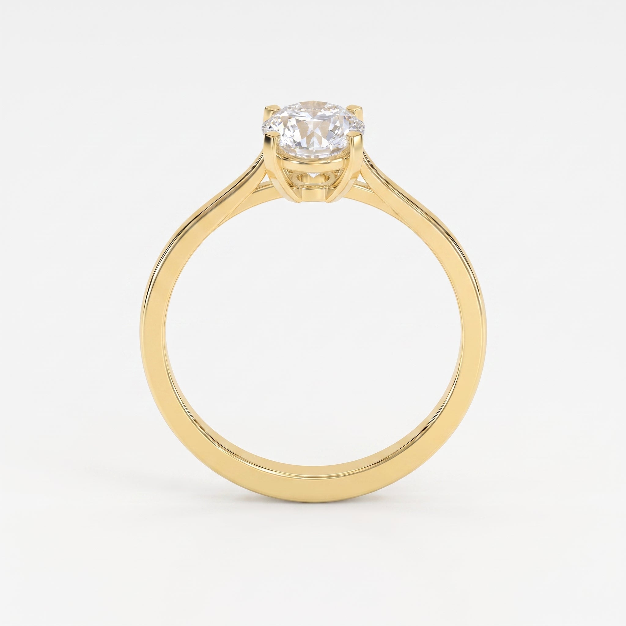 Classic Oval Shape Diamond  Solitaire Engagement Ring