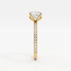 Round Brilliant Lab Grown Diamond  Pavé Side Stone Engagement Ring