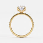 Round Brilliant Lab Grown Diamond  Pavé Side Stone Engagement Ring