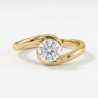 Round brilliant diamond bypass Solitaire ring