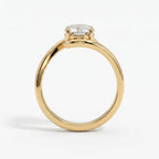 Round brilliant diamond bypass Solitaire ring