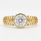 Modern Geometric Statement Solitaire Ring