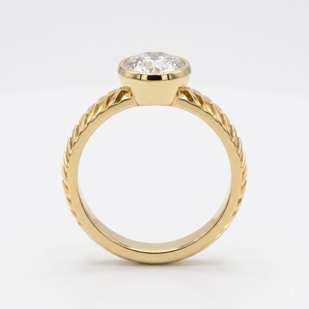 Modern Geometric Statement Solitaire Ring