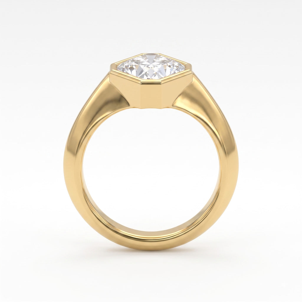 Modern Heirloom Asscher Cut Diamond Solitaire Ring