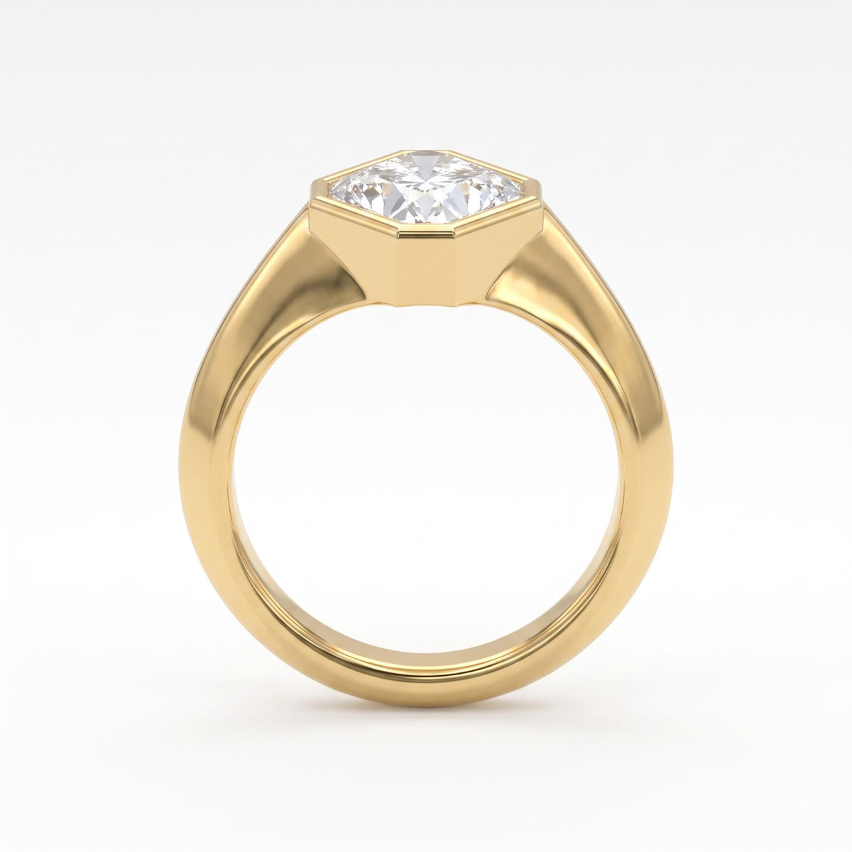 Modern Heirloom Asscher Cut Diamond Solitaire Ring