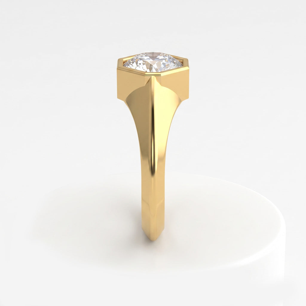 Modern Heirloom Asscher Cut Diamond Solitaire Ring