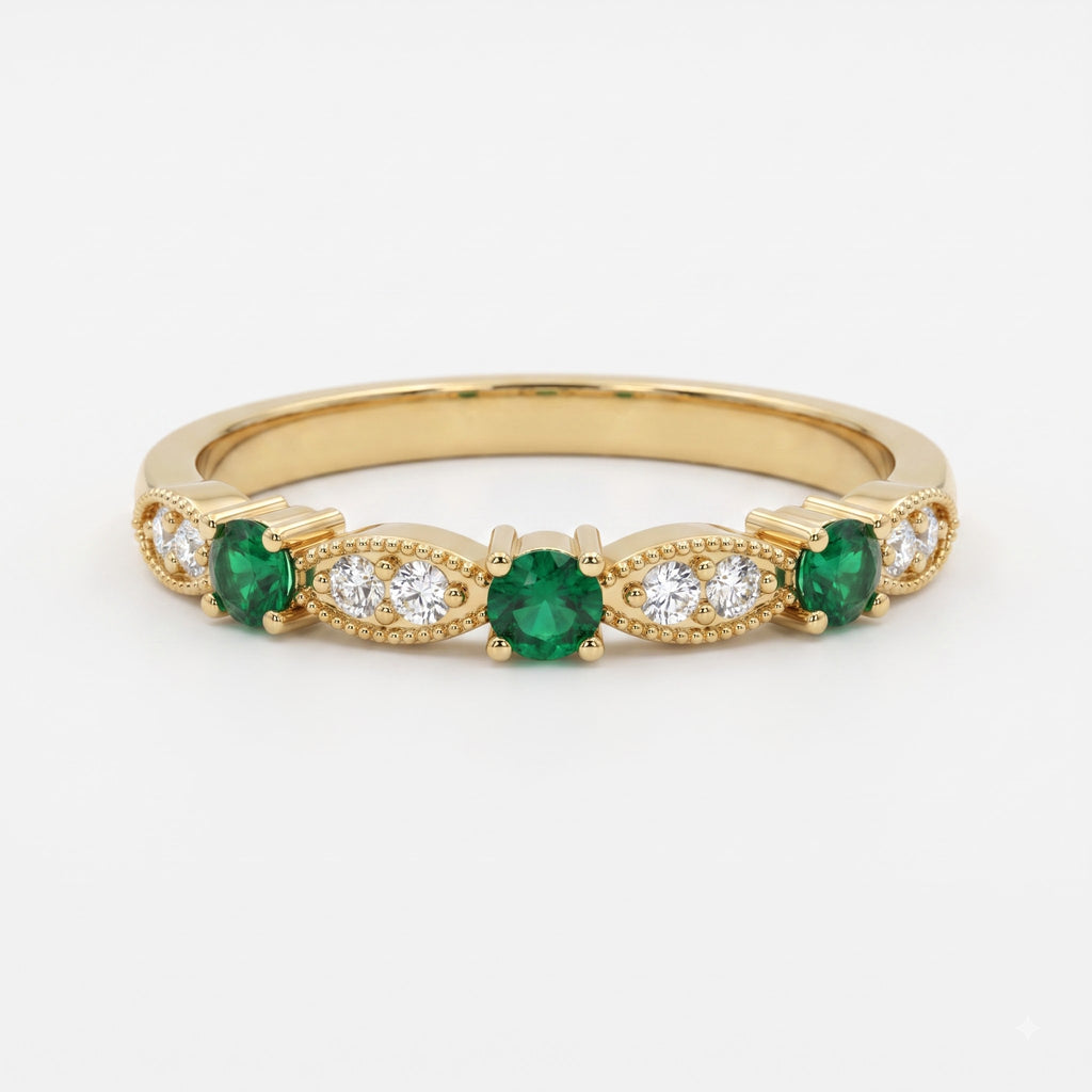 Luxury Round Diamond Vintage Inspired Fashion Ring