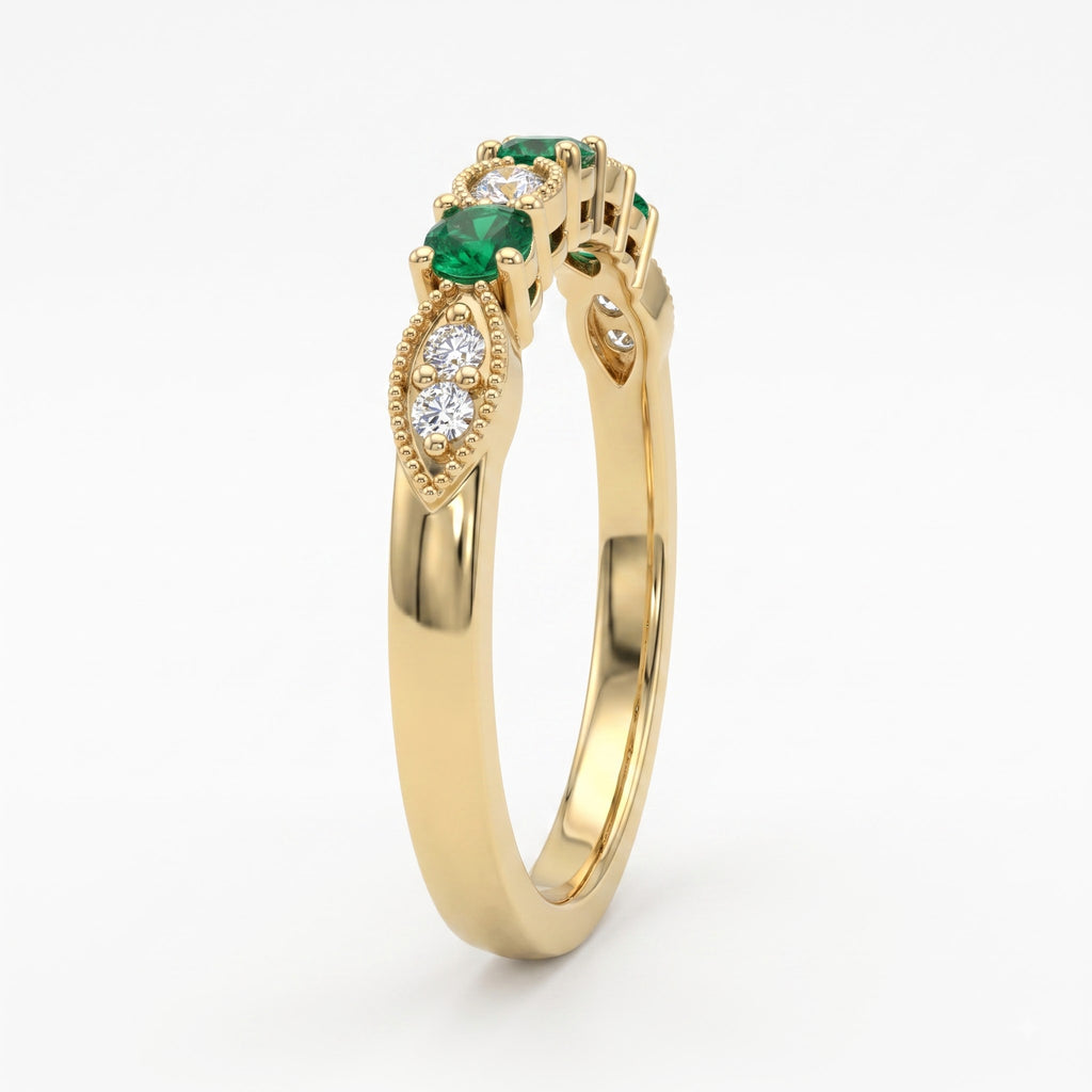 Luxury Round Diamond Vintage Inspired Fashion Ring