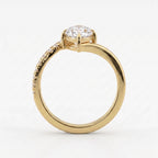 Modern Bypass Marquise  Side Stone Engagement Ring