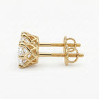 Classic 6 Prong Round Brilliant Diamond Stud Earrings